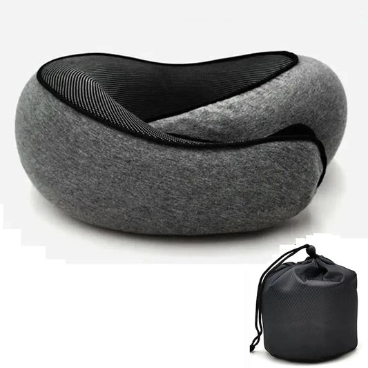 Portable Adjustable Travel Neck Pillow Memory Foam U-Shaped Pillow Snail Style Travel Neck Support Soft Noon Break Sleep Pillow
